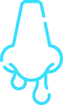 illustration of a runny nose representing allergies